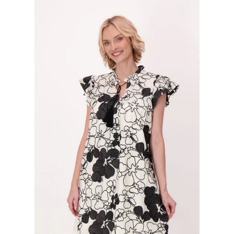 GABBY ISABELLA GABBY ISABELLA ROBE 26E ROBE EMBROIDERY BLACK FLOWER