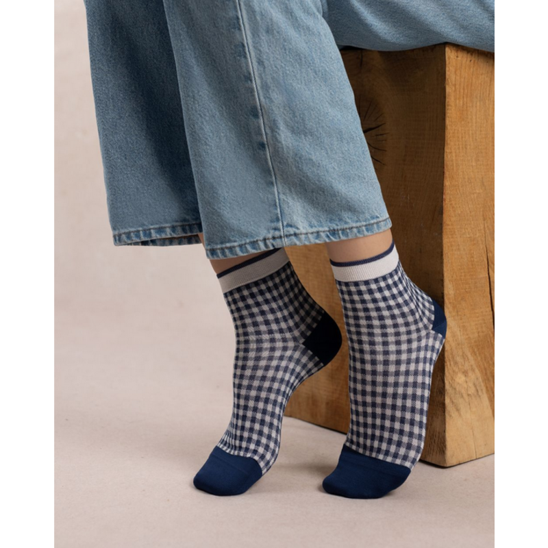 BLEU FORÊT BLEU FORET SOCQUETTE FIL ECOSSE VICHY AMIRAL