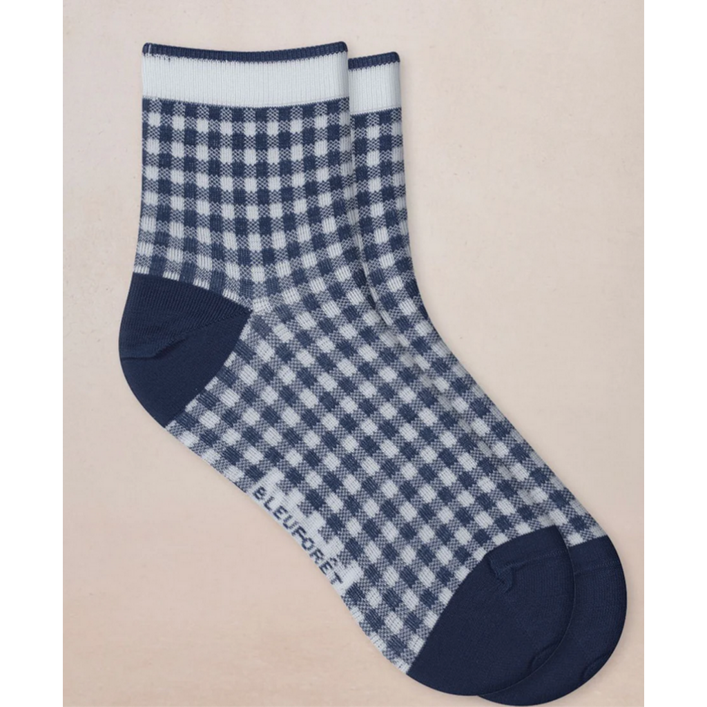 BLEU FORÊT BLEU FORET SOCQUETTE FIL ECOSSE VICHY AMIRAL