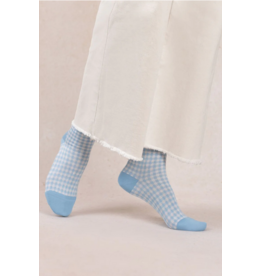 BLEU FORÊT BLEU FORET SOCQUETTE FIL ECOSSE VICHY QUARTZ