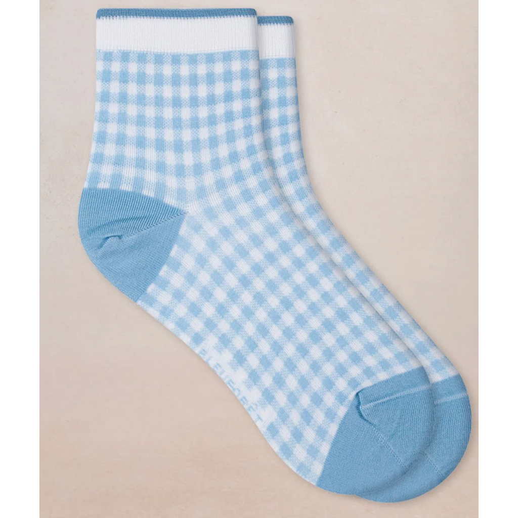 BLEU FORÊT BLEU FORET SOCQUETTE FIL ECOSSE VICHY QUARTZ