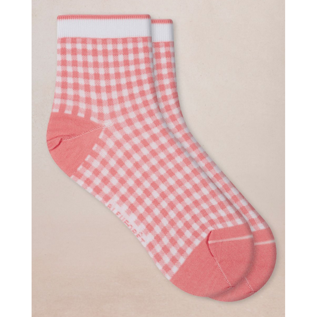 BLEU FORÊT BLEU FORET SOCQUETTE FIL ECOSSE VICHY ROSE