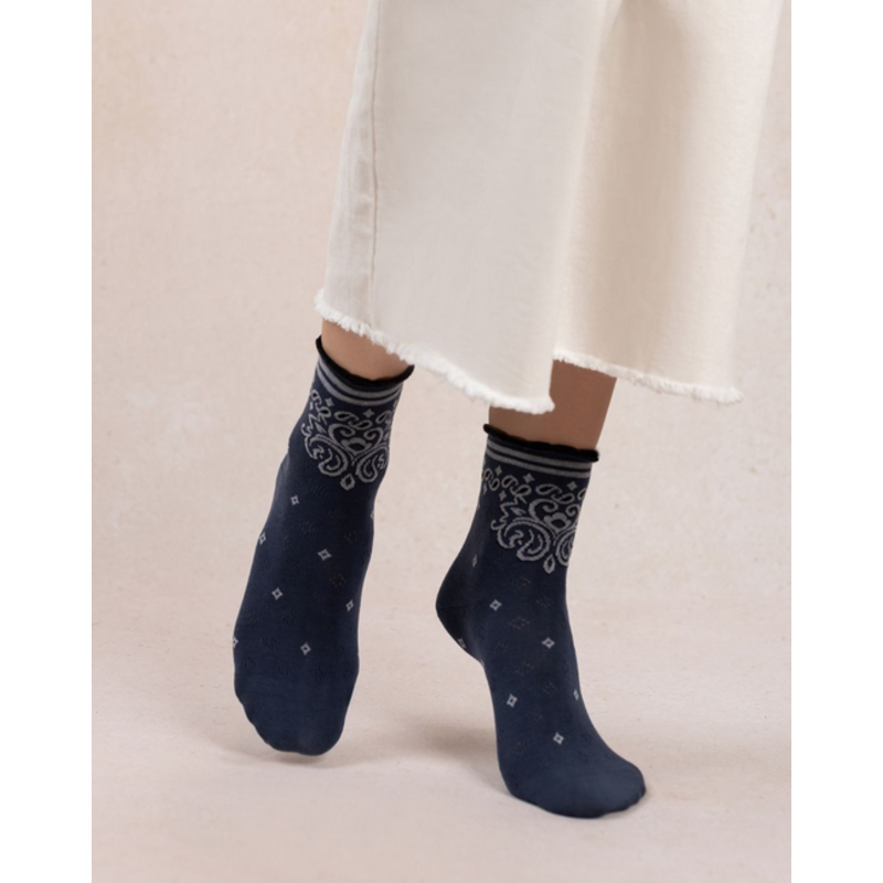 BLEU FORÊT BLEU FORET SOCQUETTE FANTAISIE BANDANA JEAN