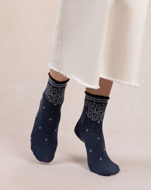 BLEU FORÊT BLEU FORET SOCQUETTE FANTAISIE BANDANA JEAN