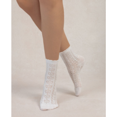 BLEU FORÊT BLEU FORET SOCQUETTE AJOUREE EPIS BLANC