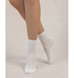 BLEU FORÊT BLEU FORET SOCQUETTE AJOUREE EPIS BLANC