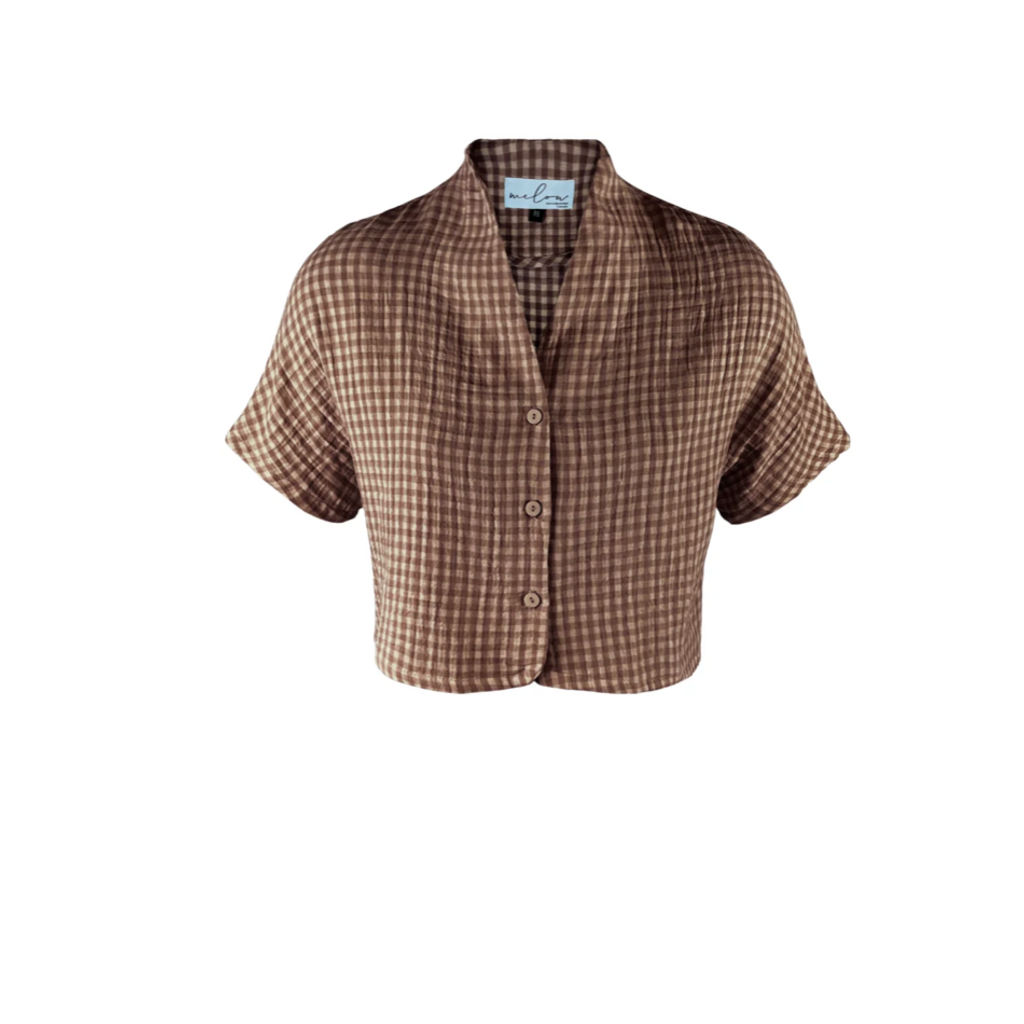 MELOW DESIGN MELOW 26E CHEMISE MARIE EVE VICHY ESPRESSO