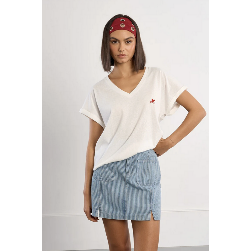 MOLLY BRACKEN MOLLY BRACKEN  LAL660EP TEE ECRU