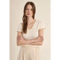 MOLLY BRACKEN MOLLY BRACKEN LA1270CEP TEE ECRU