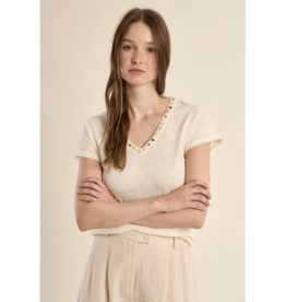 MOLLY BRACKEN MOLLY BRACKEN LA1270CEP TEE ECRU