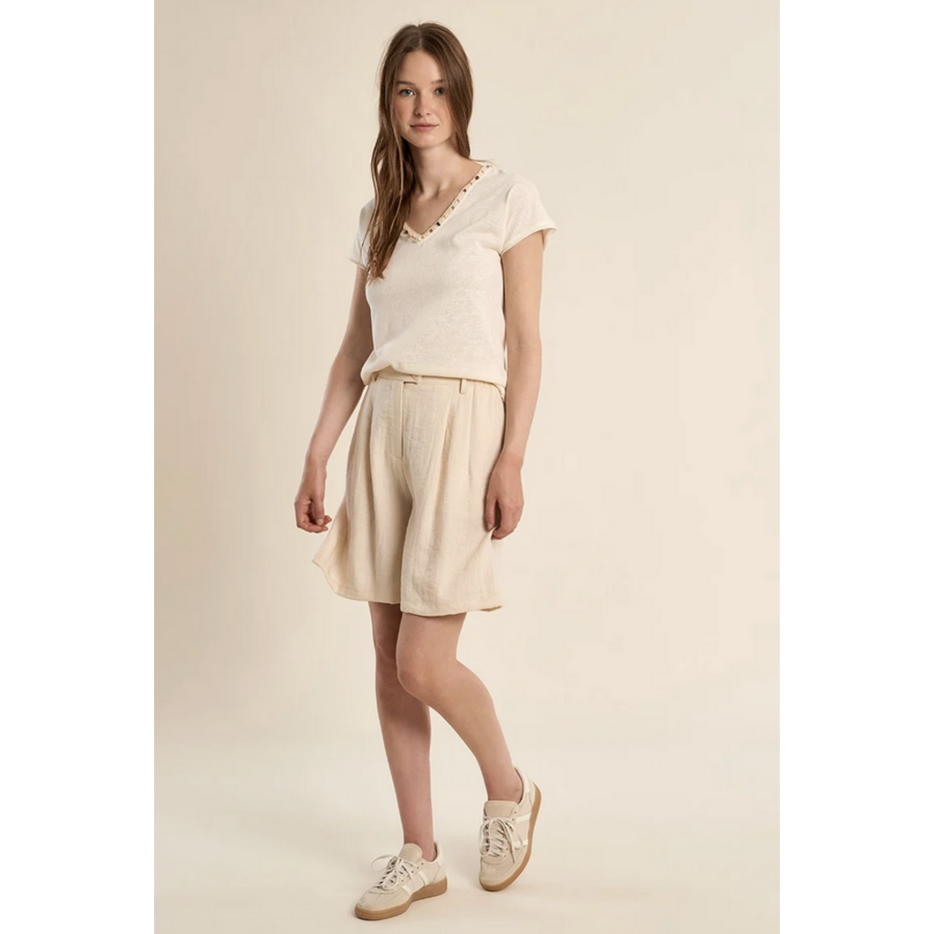 MOLLY BRACKEN MOLLY BRACKEN LA1270CEP TEE ECRU