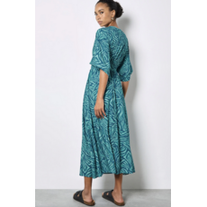 APRICOT APRICOT ROBE ZEBRA SWIRL TASSEL KIMONO MAXI TEAL
