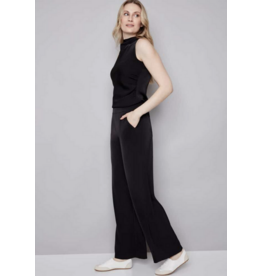 I LOVE TYLER MADISON TYLER MADISON 266013 PANTALON WIDE LEG SATINE NOIR
