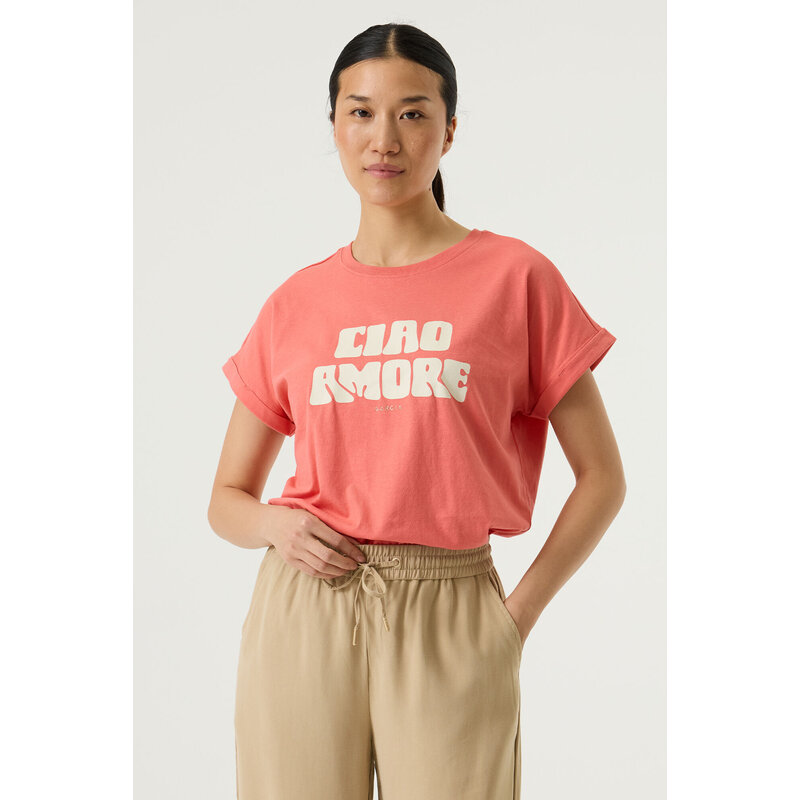 GARCIA GARCIA Q260001 T SHIRT CIAO AMORE CORAIL