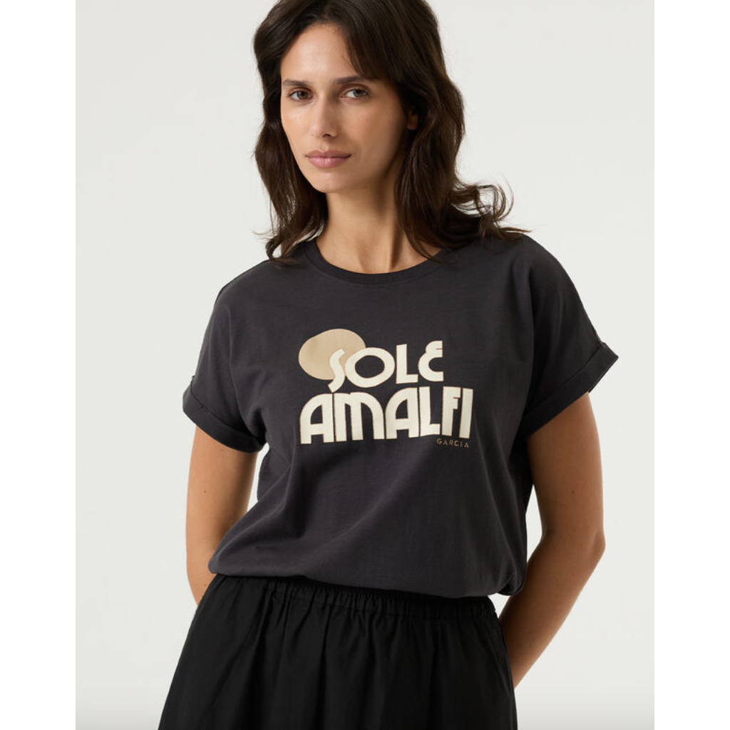 GARCIA GARCIA Q260001 T SHIRT SOLE AMALFI ANTHRACITE