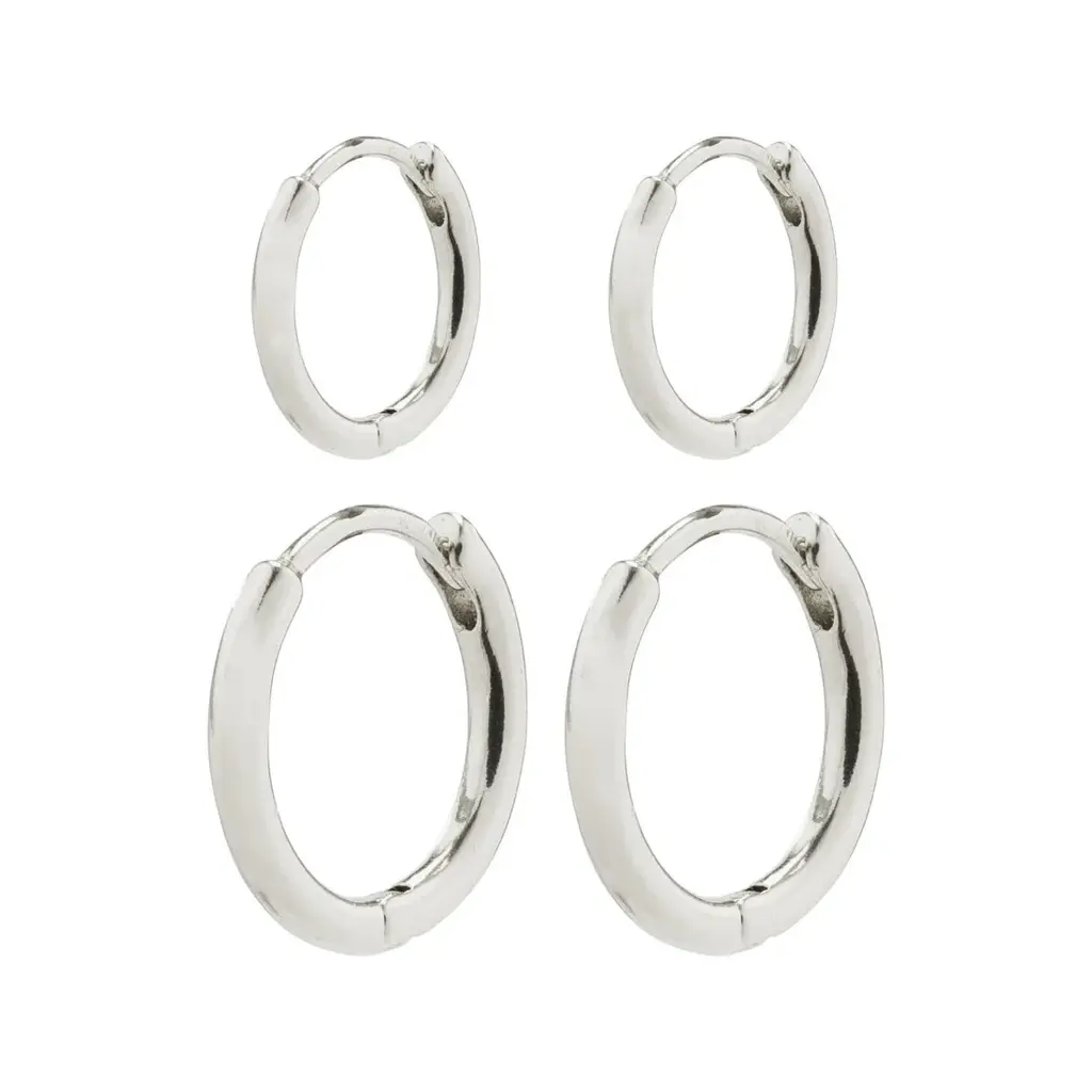 PILGRIM PILGRIM 612216003 ARIELLA HOOP EARRINGS 2 IN 1 SET SILVER PLATED