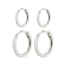 PILGRIM PILGRIM 612216003 ARIELLA HOOP EARRINGS 2 IN 1 SET SILVER PLATED