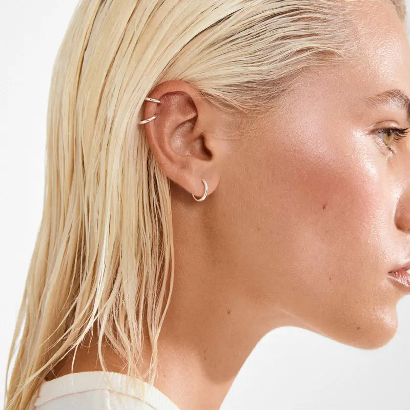 PILGRIM PILGRIM 612216003 ARIELLA HOOP EARRINGS 2 IN 1 SET SILVER PLATED