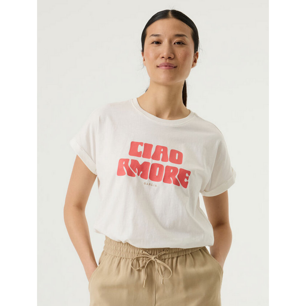 GARCIA GARCIA R260201 T SHIRT BELLA FIORE BLANC
