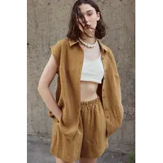 EVE GRAVEL EVE GRAVEL 26E SHORT CONRAD RAYURES OCHRE