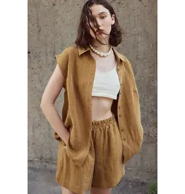 EVE GRAVEL EVE GRAVEL 26E SHORT CONRAD RAYURES OCHRE