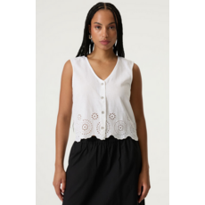 GARCIA GARCIA Q260039 VESTE SANS MANCHE BRODERIE BLANC