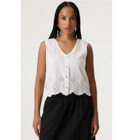 GARCIA GARCIA Q260039 VESTE SANS MANCHE BRODERIE BLANC