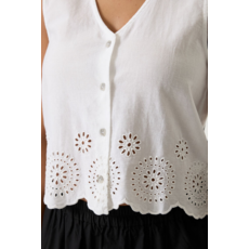 GARCIA GARCIA Q260039 VESTE SANS MANCHE BRODERIE BLANC