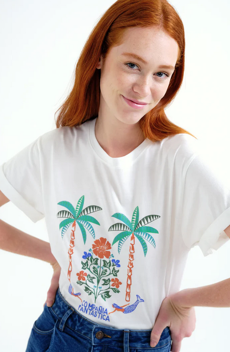 COMPANIA FANTASTICA COMPANIA FANTASTICA 26E 62C/42108 TSHIRT CREME PALMIERS