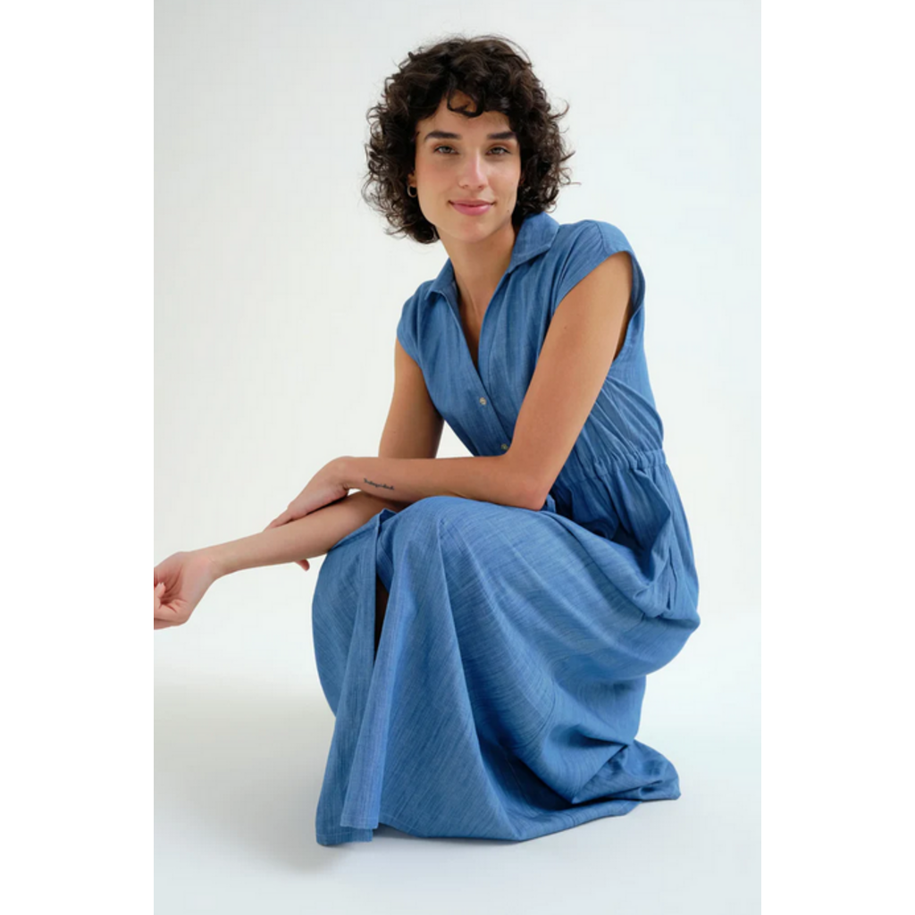 COMPANIA FANTASTICA COMPANIA FANTASTICA 26E 62C/40101 ROBE MIDI BLEU