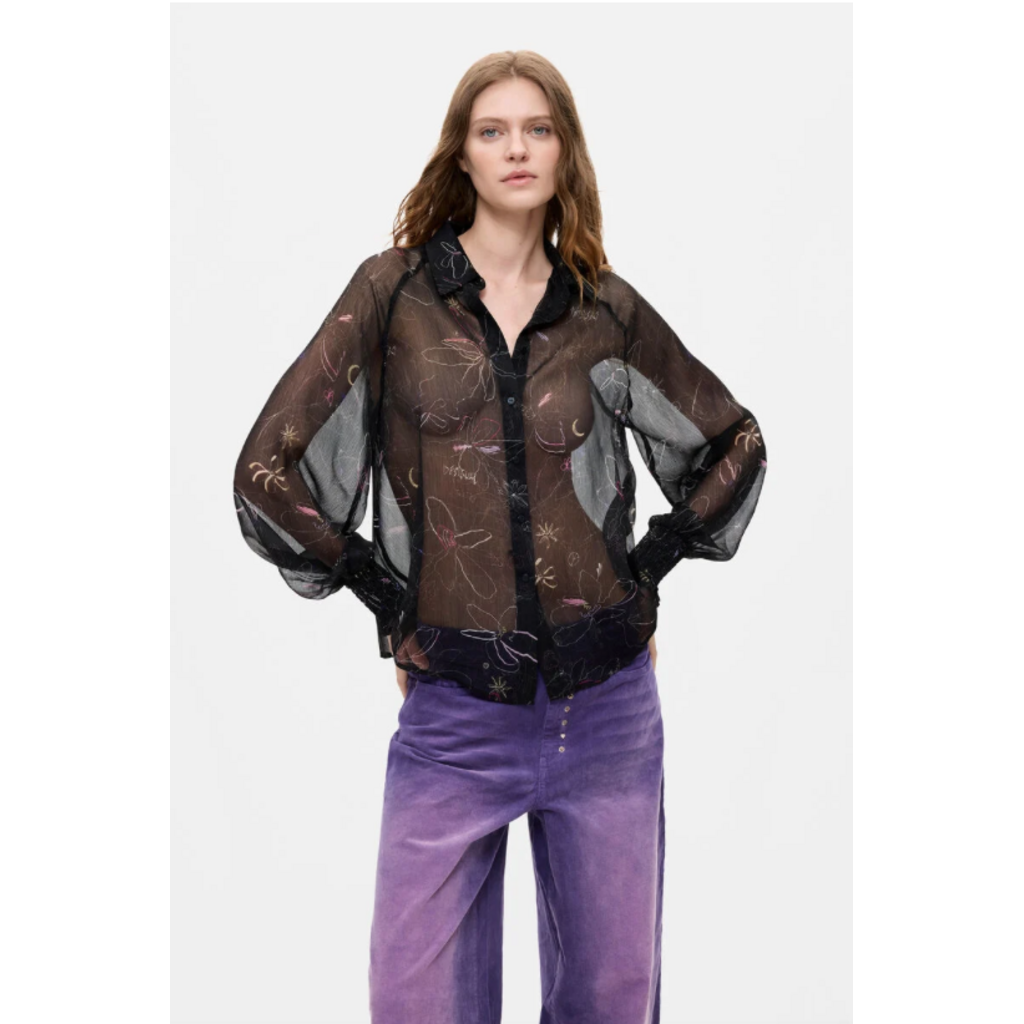 DESIGUAL DESIGUAL 26H BLOUSE 26WWBW11/2000 DAMASCO NOIR