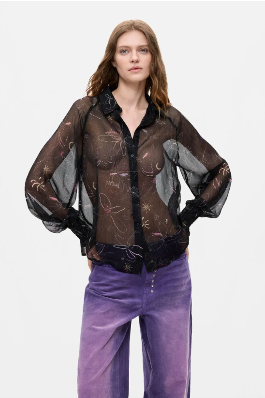 DESIGUAL DESIGUAL 26H BLOUSE 26WWBW11/2000 DAMASCO NOIR