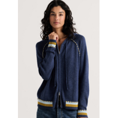 ZAKET AND PLOVER ZAKET AND PLOVER 26H ZP8507U  STRIPE TRIM ZIP-UP DENIM