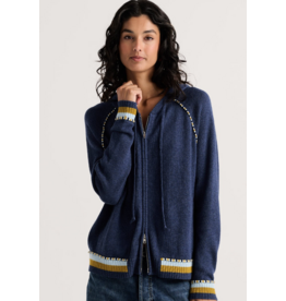ZAKET AND PLOVER ZAKET AND PLOVER 26H ZP8507U  STRIPE TRIM ZIP-UP DENIM