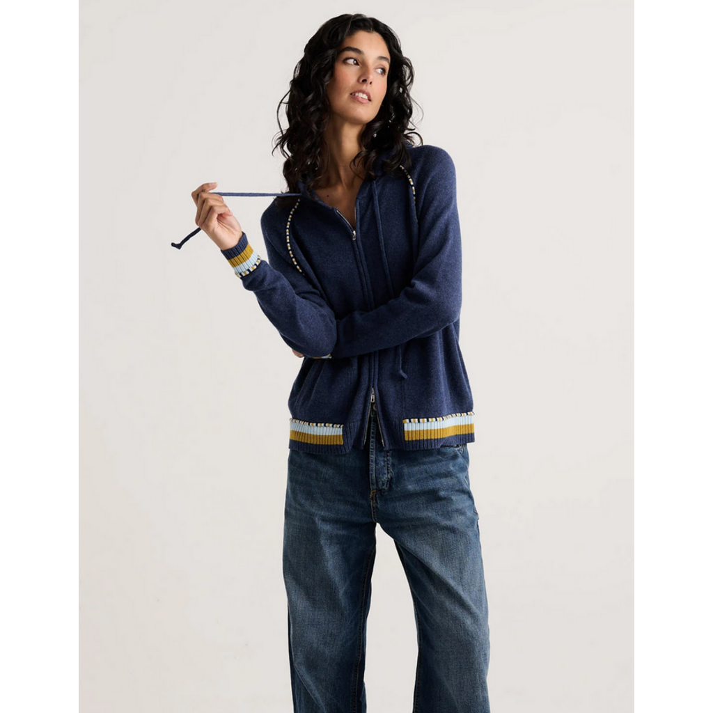 ZAKET AND PLOVER ZAKET AND PLOVER 26H ZP8507U  STRIPE TRIM ZIP-UP DENIM
