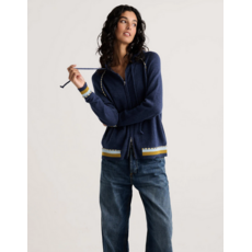 ZAKET AND PLOVER ZAKET AND PLOVER 26H ZP8507U  STRIPE TRIM ZIP-UP DENIM