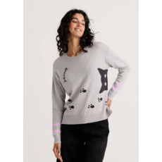 ZAKET AND PLOVER ZAKET AND PLOVER 26H ZP8508U  CHEEKY CAT SWEATER MARL