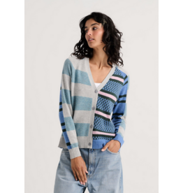 ZAKET AND PLOVER ZAKET AND PLOVER 26H ZP8540U STRIPE MEETS CHECK CARDIGAN
