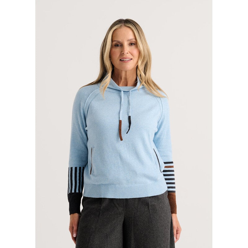 ZAKET AND PLOVER ZAKET AND PLOVER 26H ZP8520U DRAWCORD SWEATER ARCTIC