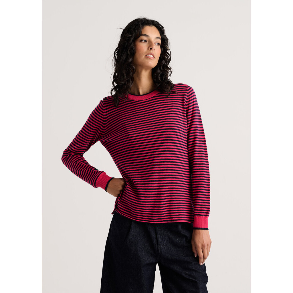 ZAKET AND PLOVER ZAKET AND PLOVER 26H ZP8523U STRIPE SWEATER FUCHSIA