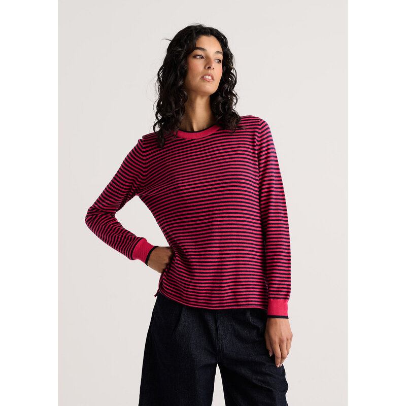 ZAKET AND PLOVER ZAKET AND PLOVER 26H ZP8523U STRIPE SWEATER FUCHSIA