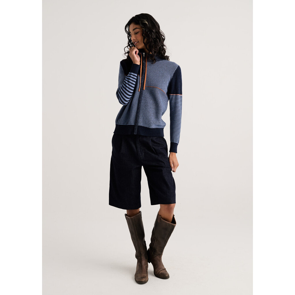 ZAKET AND PLOVER ZAKET AND PLOVER 26H ZP8524U KNIT ZIP CARDIGAN DK DENIM
