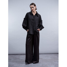 HAAKO HAAKO 26H PANTALON H2065 NOIR SATINE RAYURE