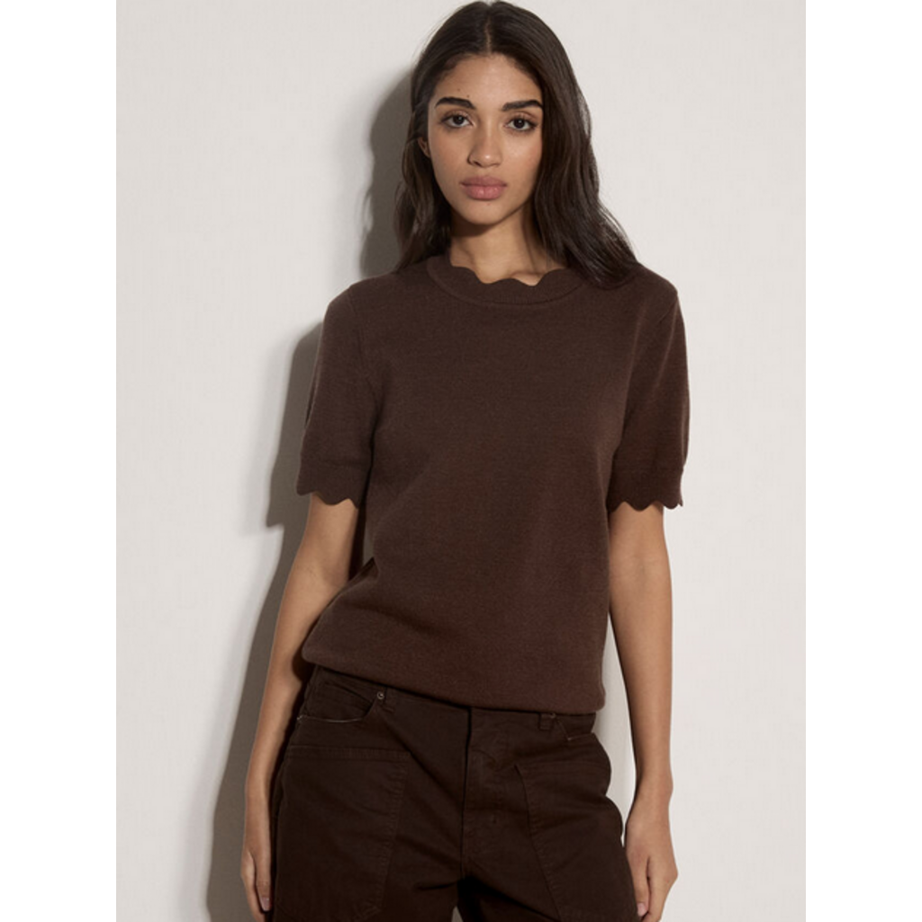 APRICOT APRICOT 26H HAUT MANCHE COURTE SCALLOP BRUN