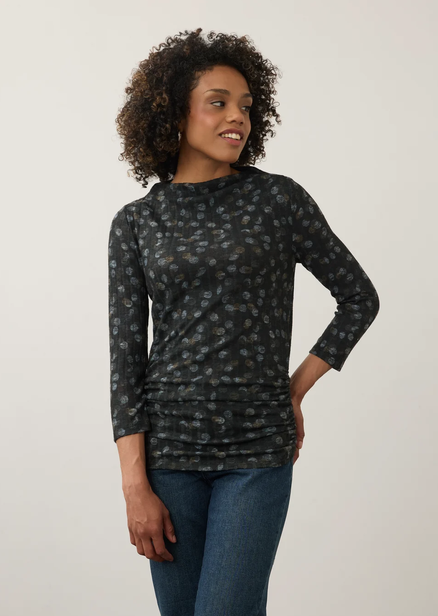 FDJ FDJ 26H 3273508 HAUT LONG SLEEVE MOCK NECK TOP DOPPEL DOTS