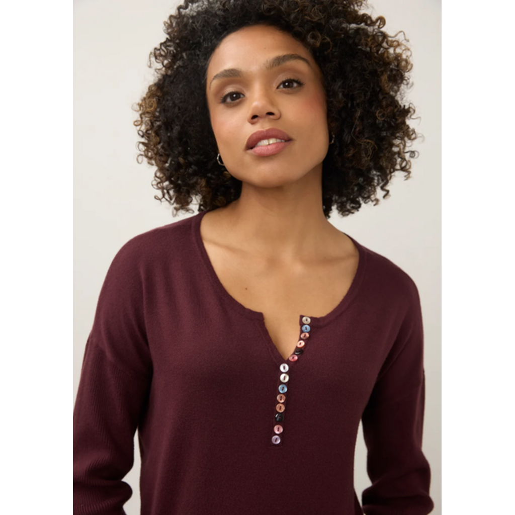 FDJ FDJ 26H 1056212 NOTCH NECK RIB SLEEVE SWEATER FIG