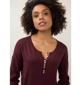 FDJ FDJ 26H 1056212 NOTCH NECK RIB SLEEVE SWEATER FIG
