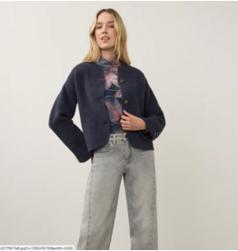 FDJ FDJ 26H 10047431 COLLARLESS KNIT JACKET STORM CLOUD