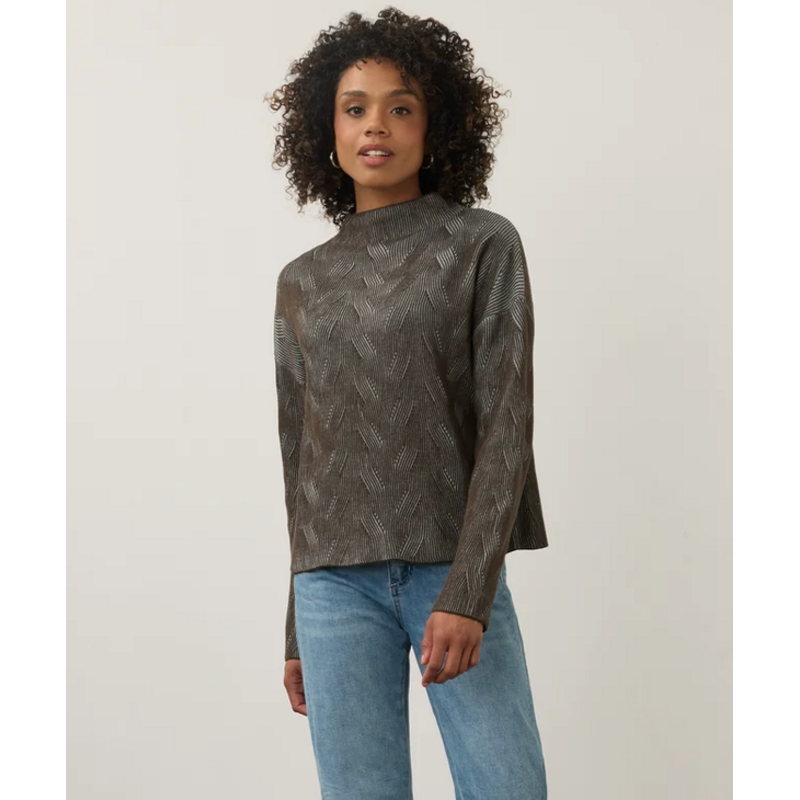FDJ FDJ 26H 1048314 LONG SLEEVE FUNNEL NECK OLIVE/PALE BLUE