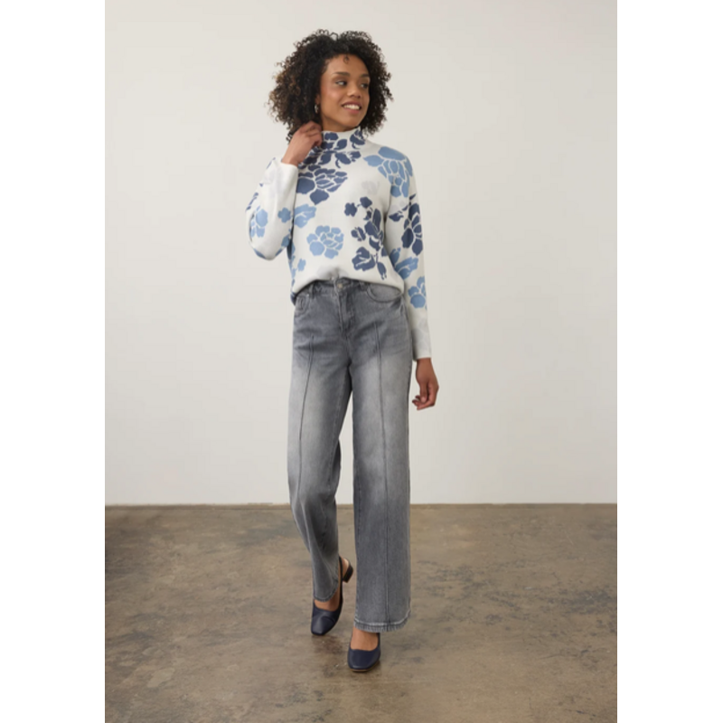 FDJ FDJ 26H 2200449 PANTALON OLIVIA PINTUCK WIDE LEG BLUE GRAY
